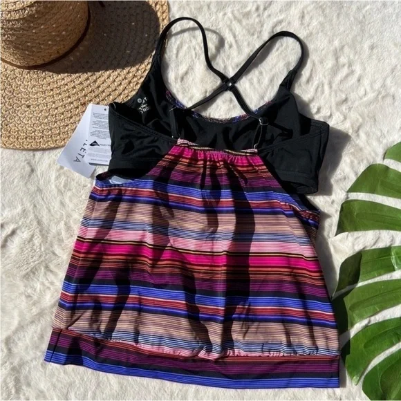 Athleta D/DD Capri Stripe Blousy Tankini Top - Picture 2 of 8